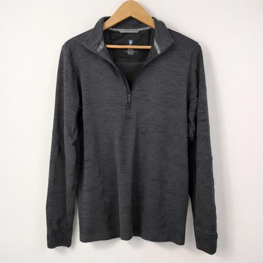 Kuhl 1/4‎ Zip Alloy Pullover Mens Small Graphite Outdoors Hiking Gorpcorp Base